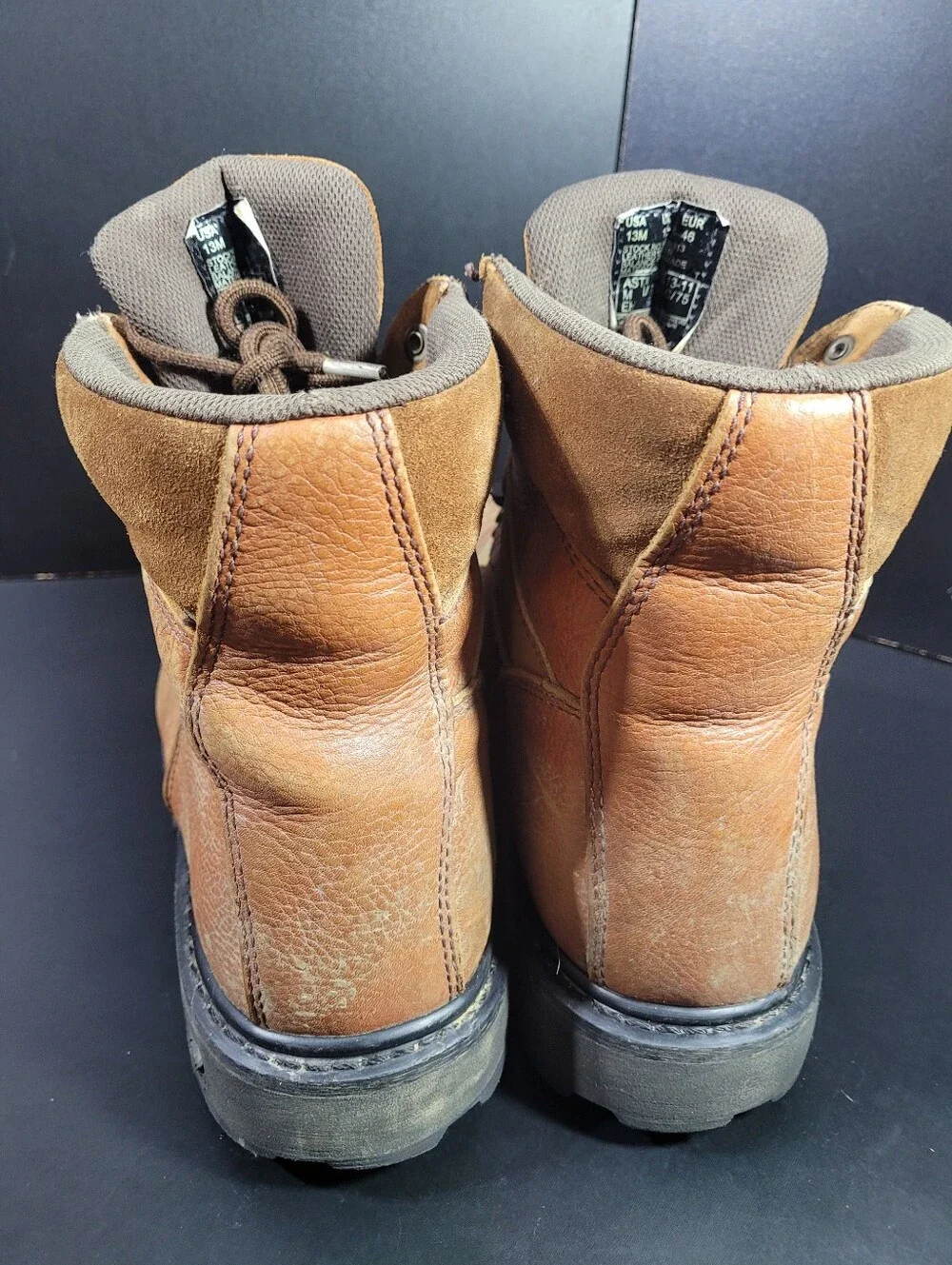 Wolverine W4013 Mens Size 13 M Safety Steel Toe EH Work Boots Brown DuraShocks